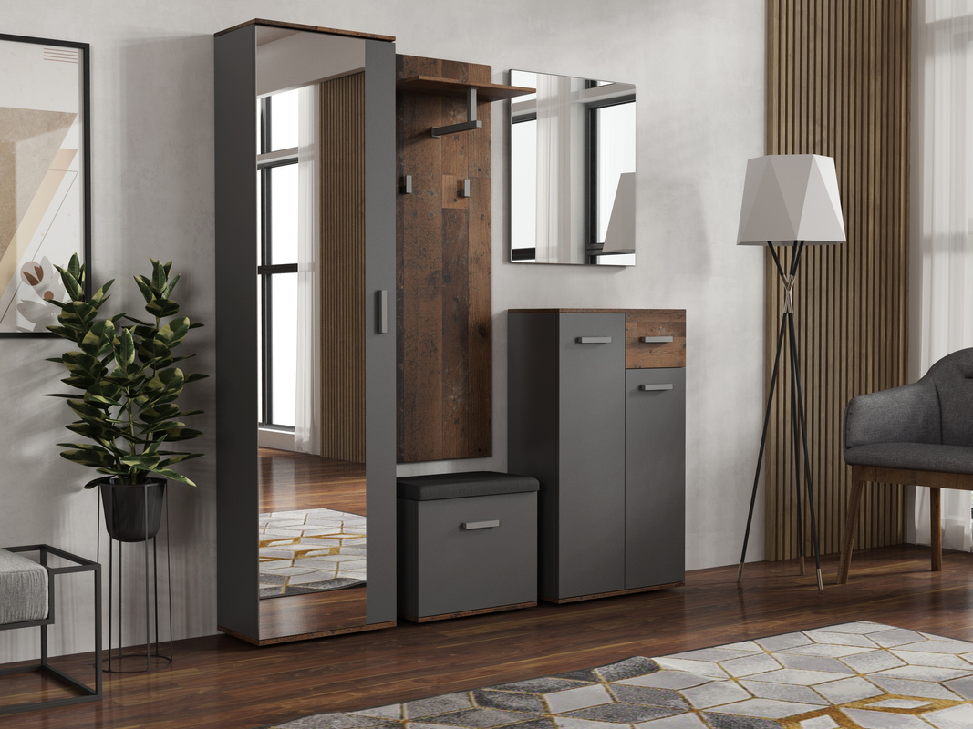 Nowoczesny zestaw mebli do przedpokoju z lustrem JOVITA