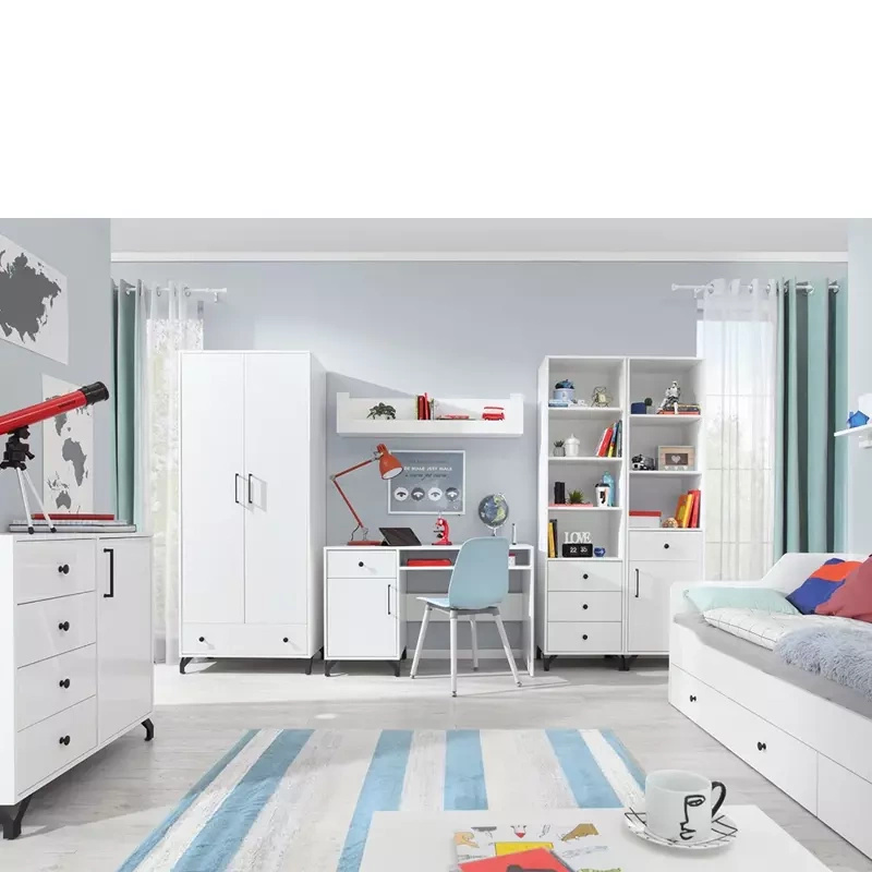 Białe meble młodzieżowe w zestawie BOMBAY