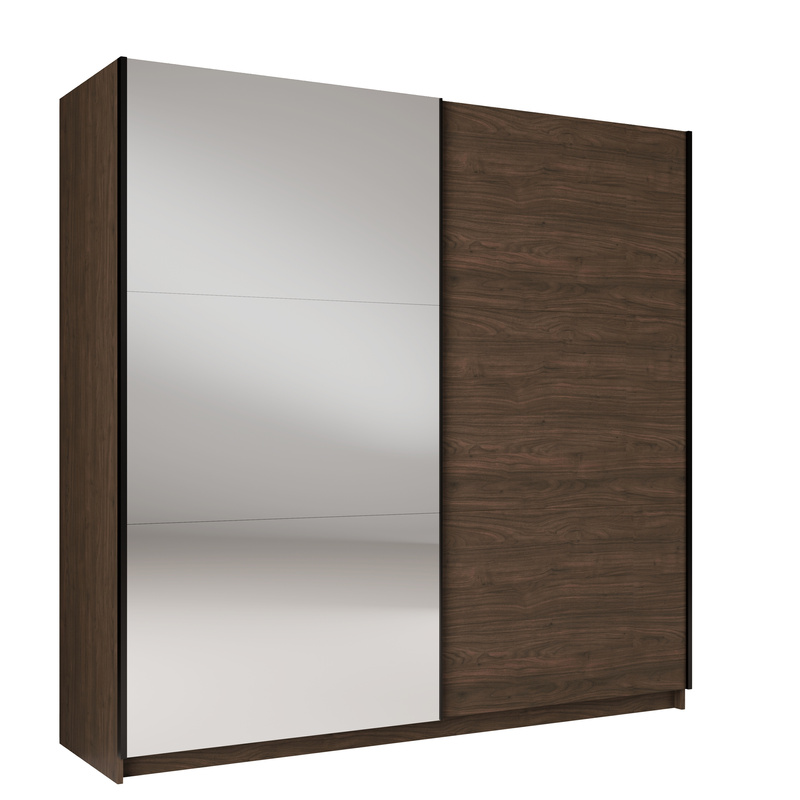 Szafa przesuwna z lustrem 200 cm do sypialni ARLEN orzech