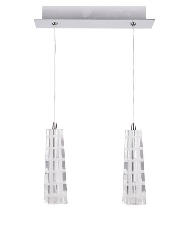 Chromowana lampa wisząca regulowana do salonu EMO 2-punktowa