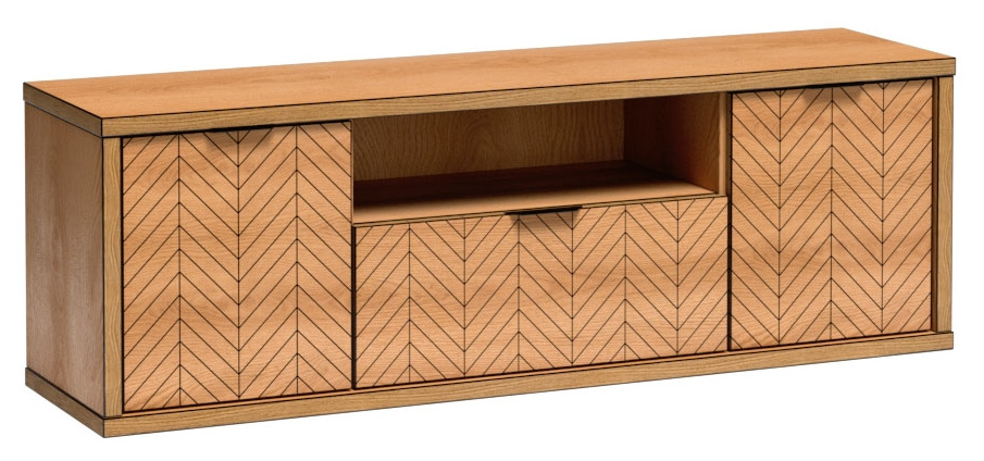 Szafka RTV duża z szufladą FONETTI dąb karmel