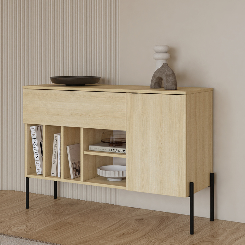 Komoda z szufladą do salonu 105 cm ORE dąb lindberg