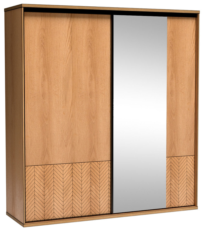 Szafa przesuwna z lustrem 199 cm FONETTI dąb karmel