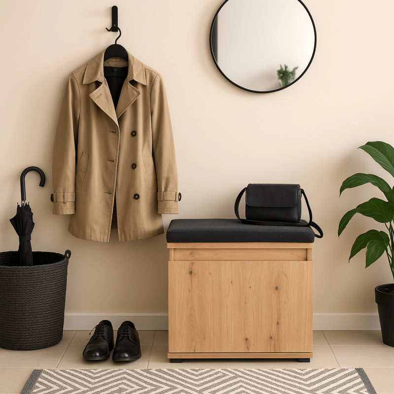 Szafka na buty z siedziskiem do przedpokoju MODENA 60 cm dąb artisan