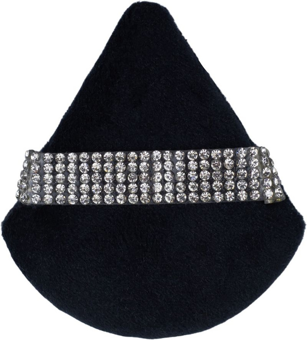 KillyS Puszek do pudru trójkątny z kryształkami czarny