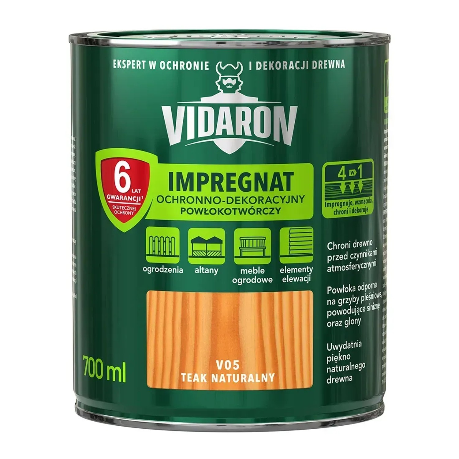 Vidaron Impregnat do drewna powłokotwórczy teak naturalny - 0,7L