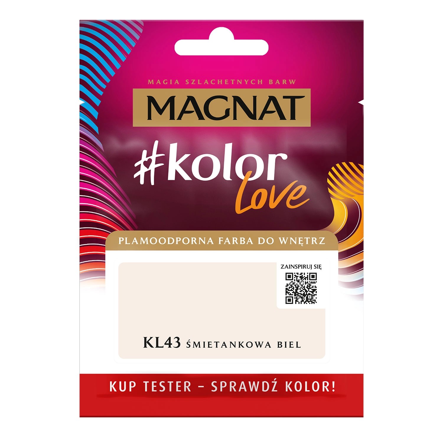 Tester farby Magnat KolorLove śmietankowa biel 25ml
