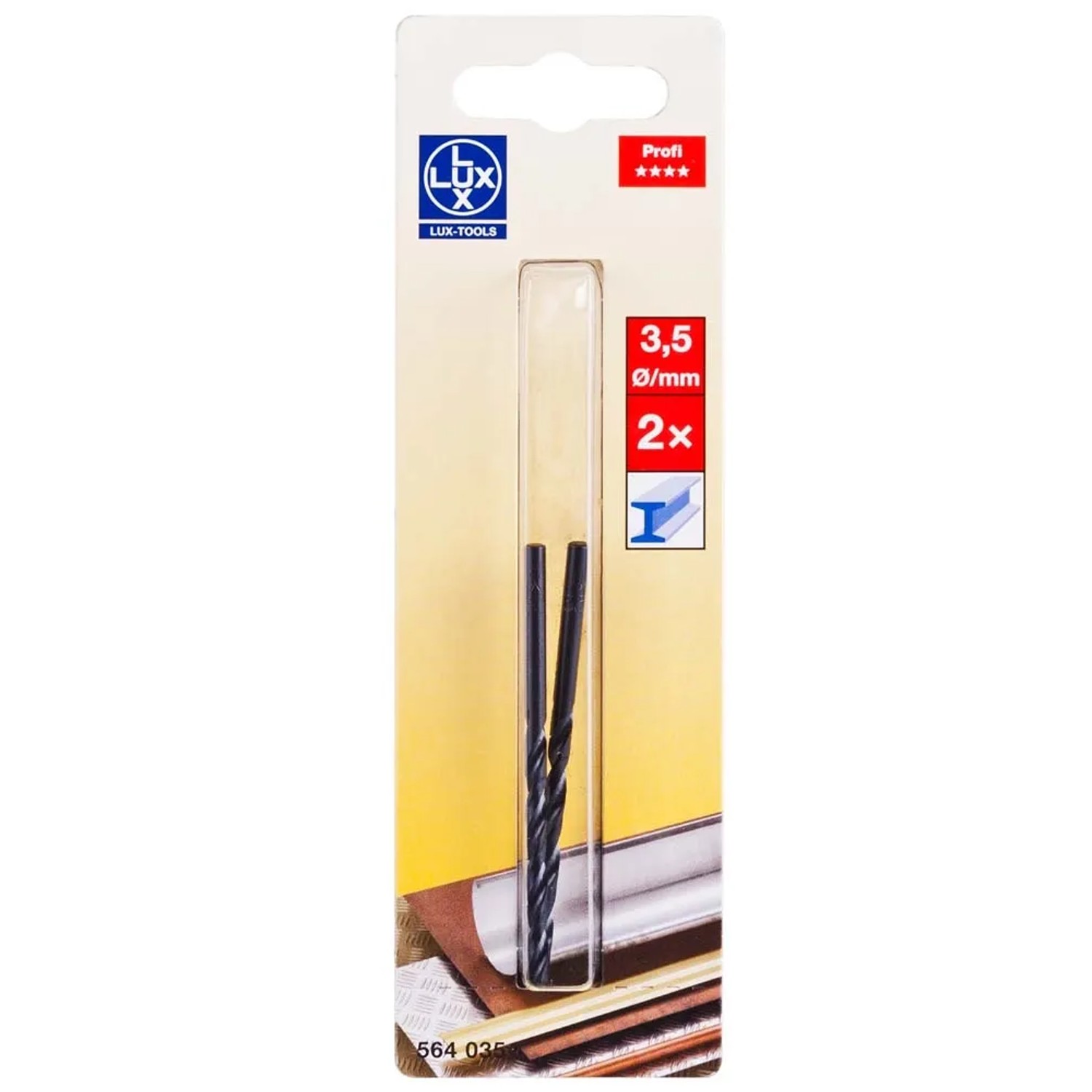 LUX-TOOLS Zestaw wierteł do metalu 3,5x70 mm - 2 cz.