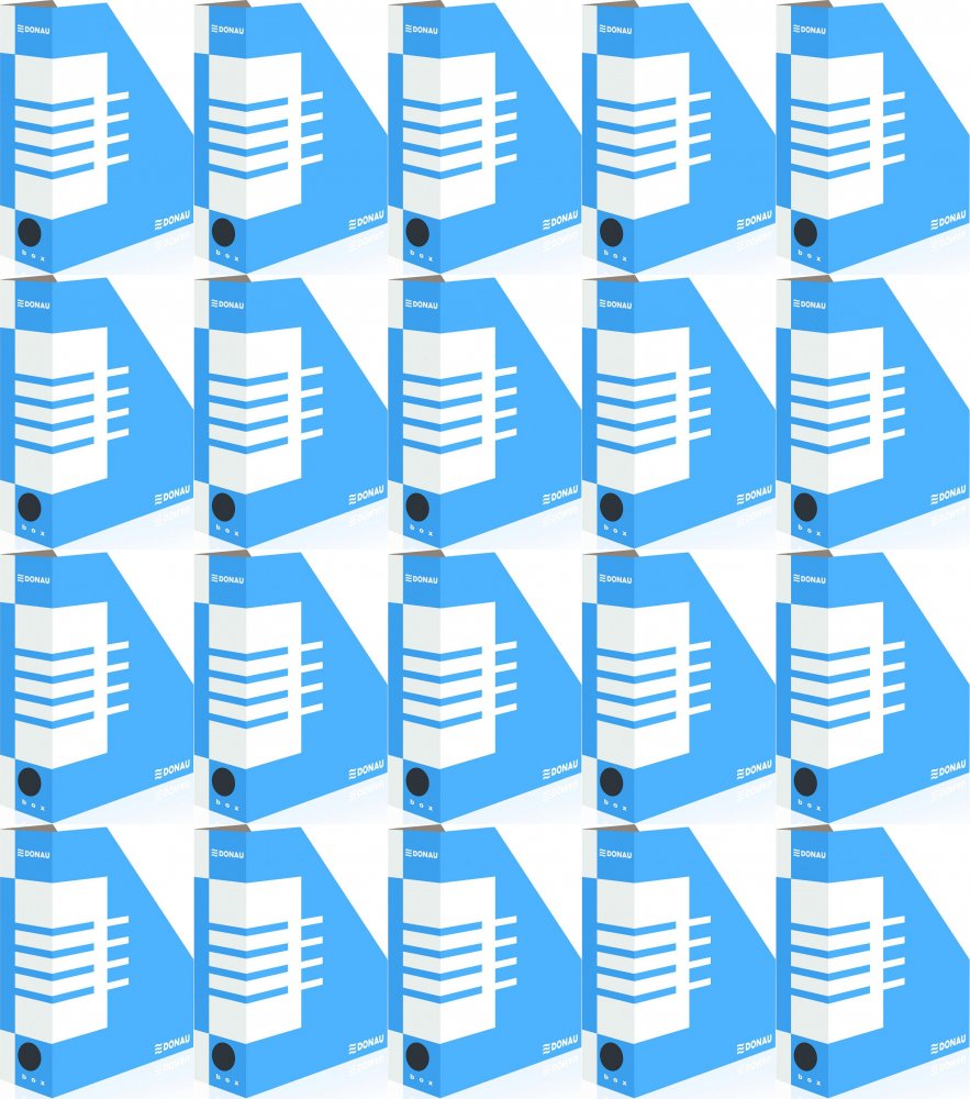 20x Organizer na dokumenty Donau, A4, 100mm, do 1000 kartek, niebieski