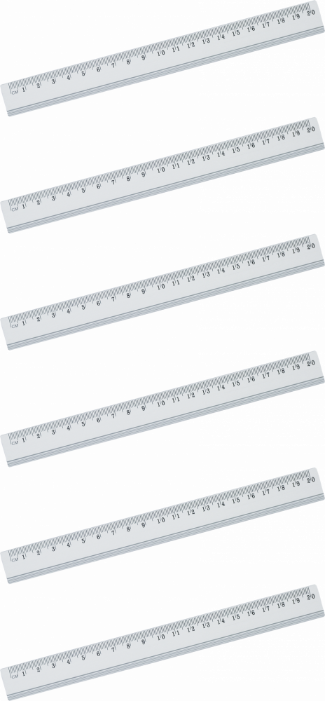 6x Linijka aluminiowa Grand, 20cm