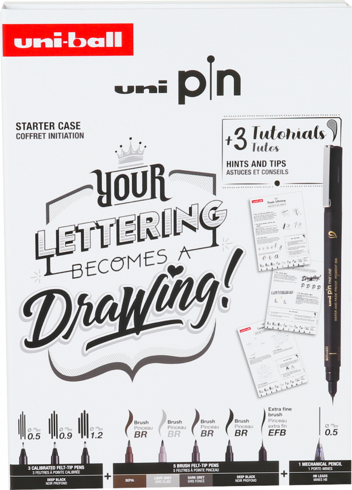 Zestaw startowy Uni PIN-200 Lettering, mix kolorów