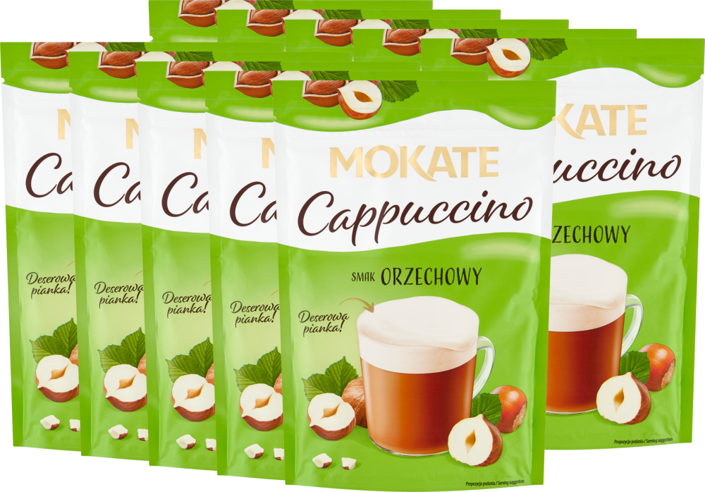 10x Kawa rozpuszczalna Mokate Cappuccino, orzechowy, 110g