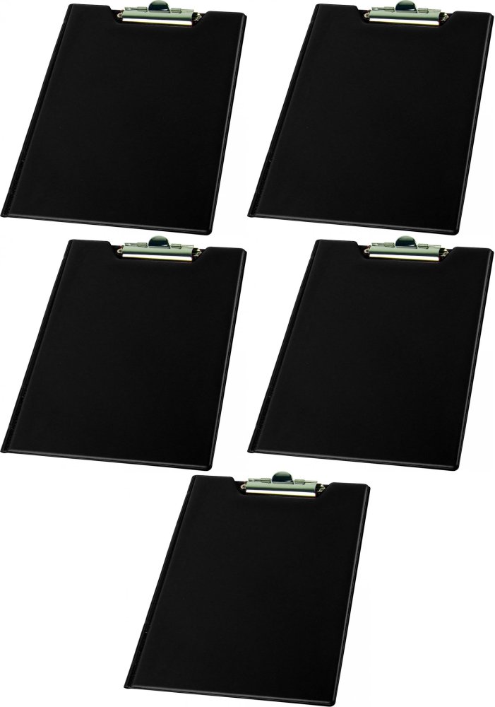 5x Clipboard Panta Plast Fokus, z okładką, A4, czarny
