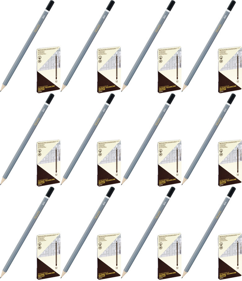 12x Ołówek techniczny Grand, w metalowym pudełku, 12 sztuk