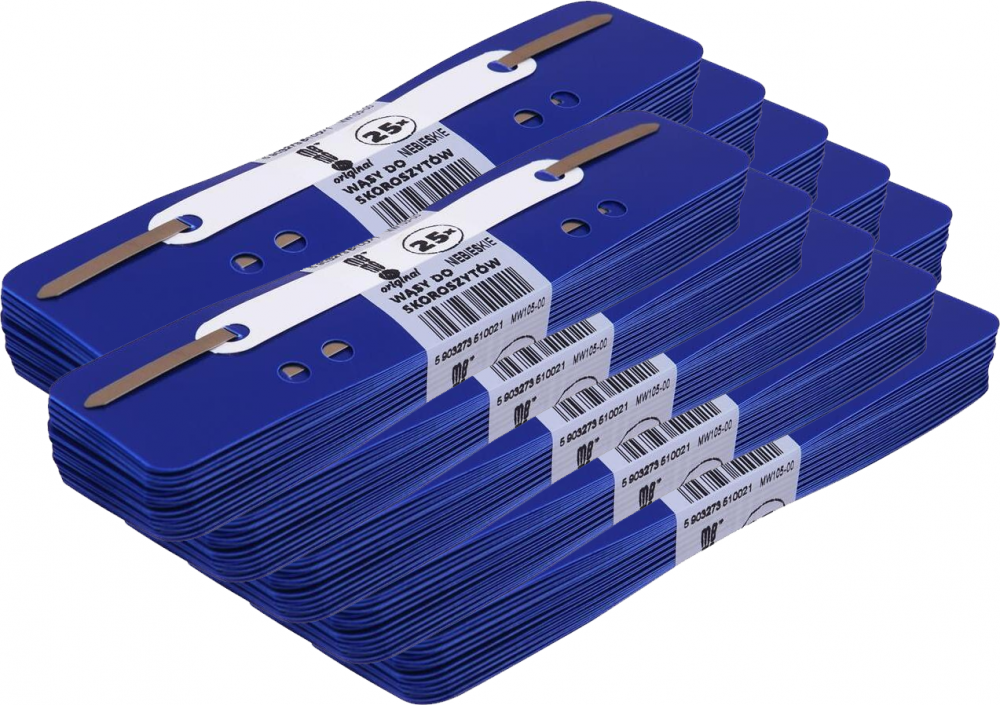 10x Wąsy skoroszytowe MemoBe, 25 sztuk, niebieski