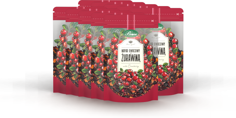 10x Herbata owocowa z suszu BiFix, żurawina, 100g