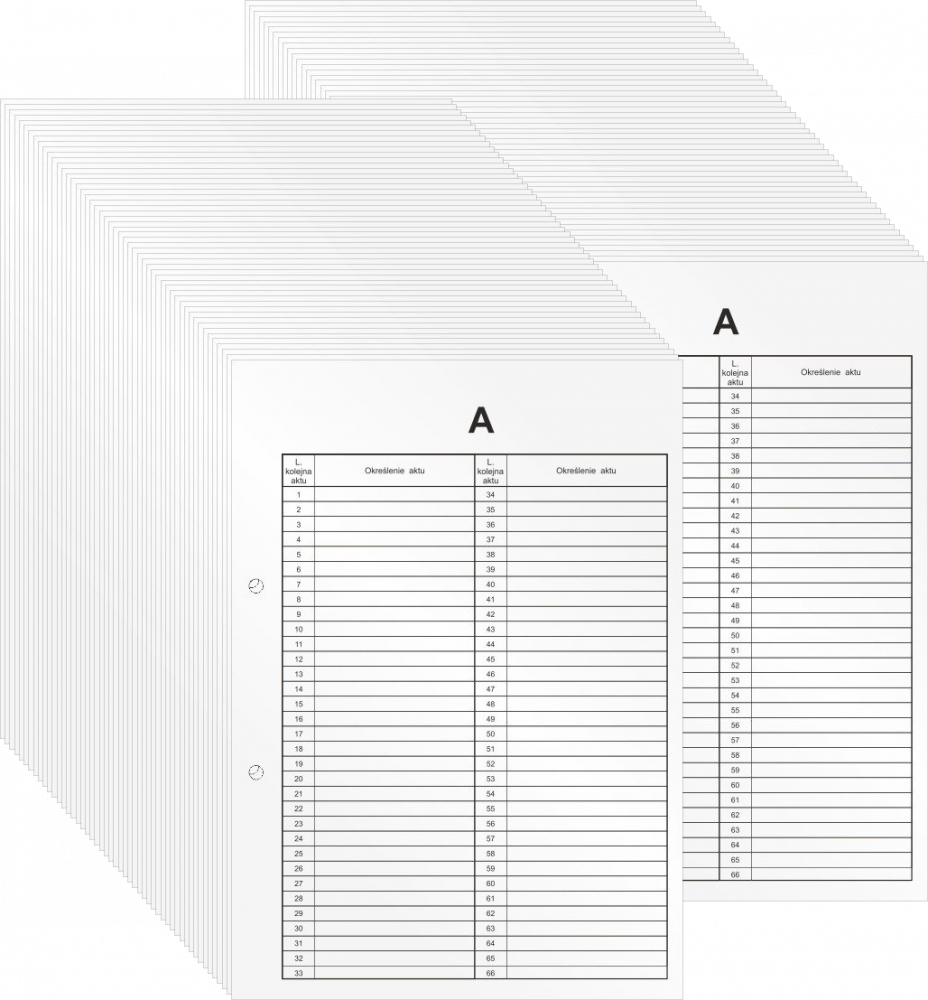 100x Przekładka do segregatora Biurfol, do akt osobowych, kartonowa, A4, typ A, 1 karta