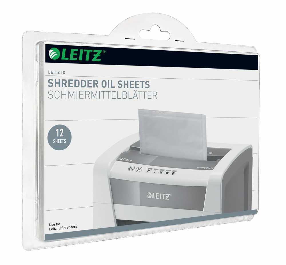 Arkusze olejowe do niszczarek Leitz IQ, 12 sztuk