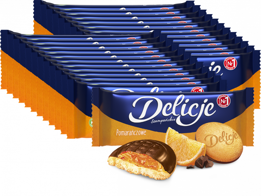 24x ciastka Delicje szampańskie Mondelez, pomarańczowy, 147g
