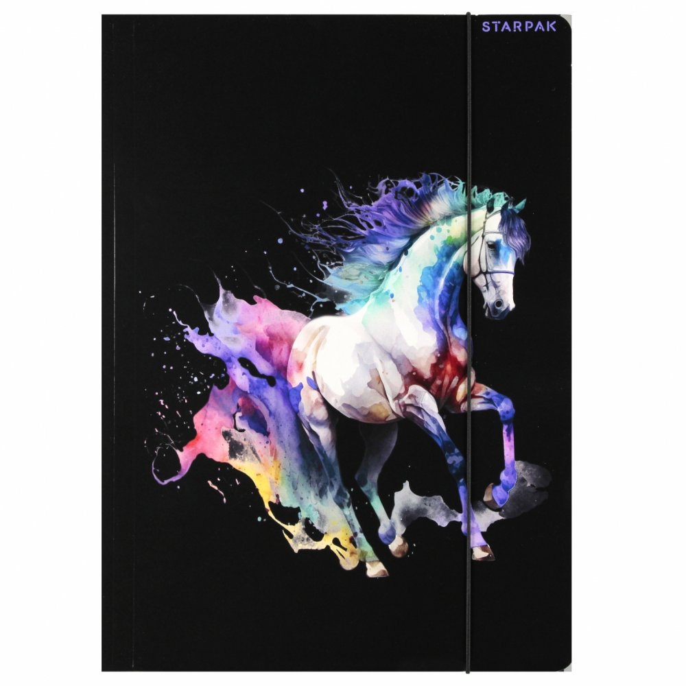 Teczka z gumką Starpak Horse, A4, mix wzorów