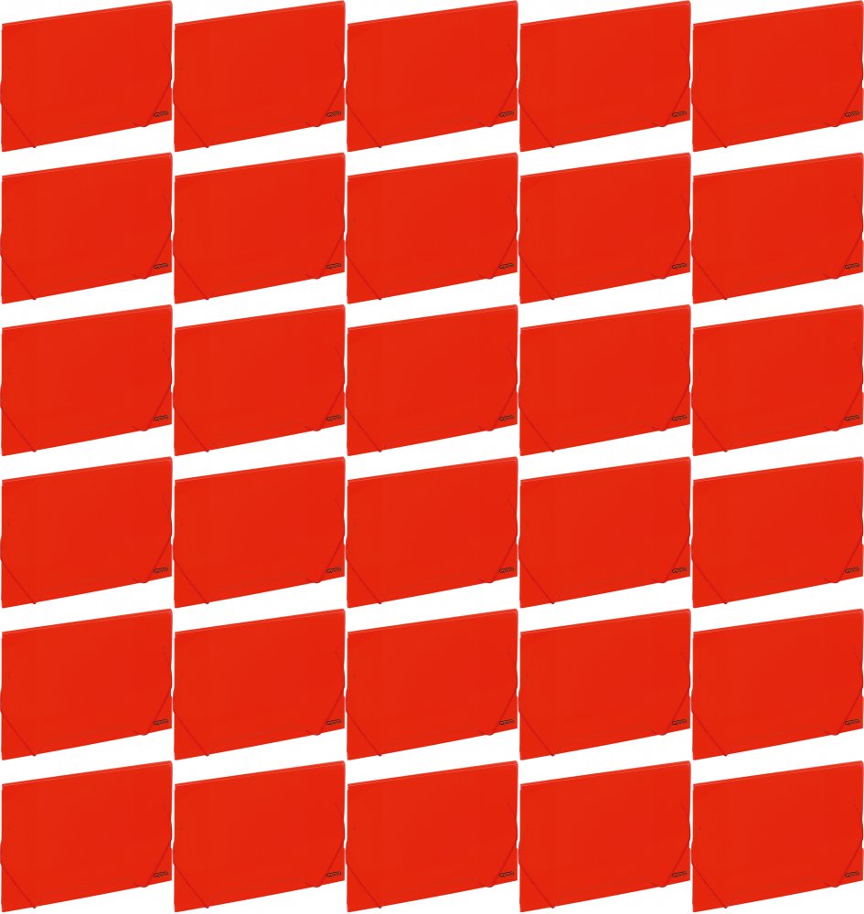 50x Teczka plastikowa z gumką Grand ZP-041, A4, czerwony