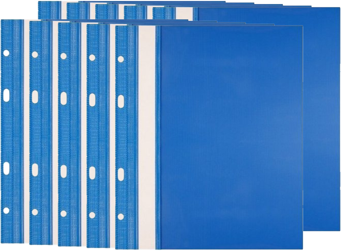 10x Skoroszyt plastikowy zawieszany Biurfol, twardy, A5, niebieski