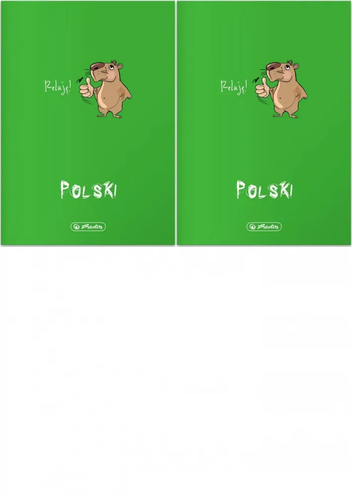 2x Zeszyt przedmiotowy w linie Herlitz ECO J. Polski, A5, miękka oprawa, 60 kartek, zielony