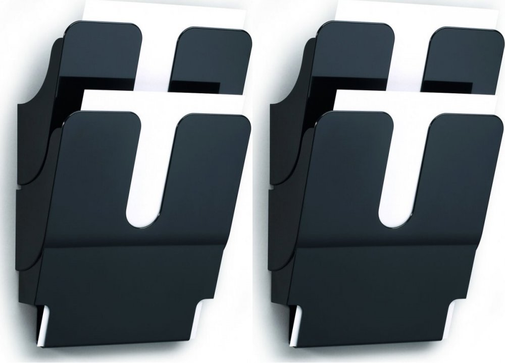 2x Pojemnik na dokumenty Durable Flexiplus, pionowy, A4, zestaw 2 sztuk, czarny