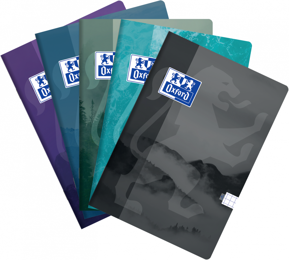 5x Zeszyt w kratkę Oxford Teen, A5, miękka oprawa, 60 kartek, mix wzorów