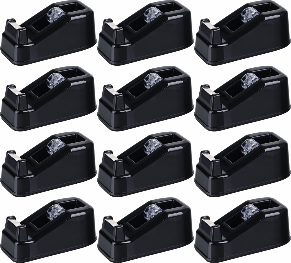 12x Podajnik do taśm klejących Office Products, 19mmx33m, czarny