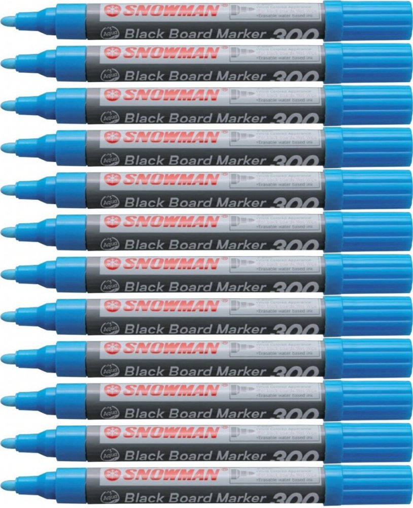 12x Marker kredowy Snowman 300, okrągła,2-5mm, niebieski