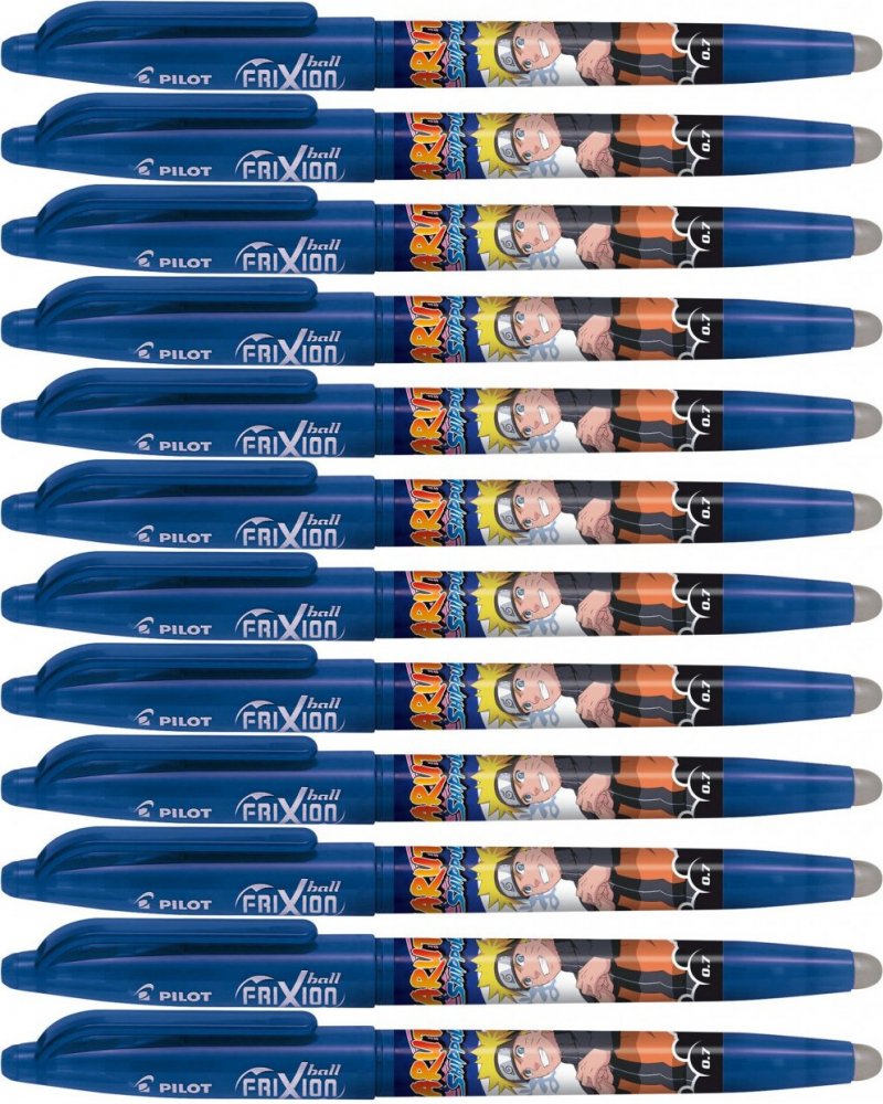 12x Pióro kulkowe wymazywalne Pilot Frixion Ball Naruto, 0.7mm, niebieski