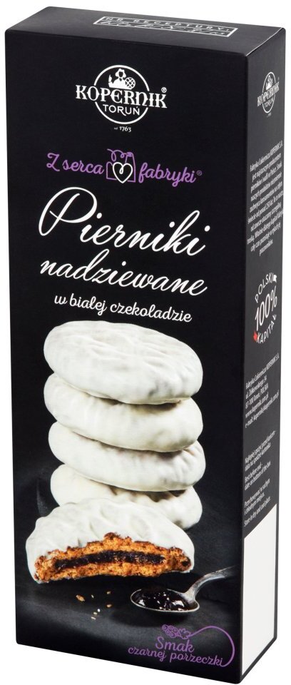 Pierniki nadziewane Kopernik, czarna porzeczka w białej czekoladzie, 150g