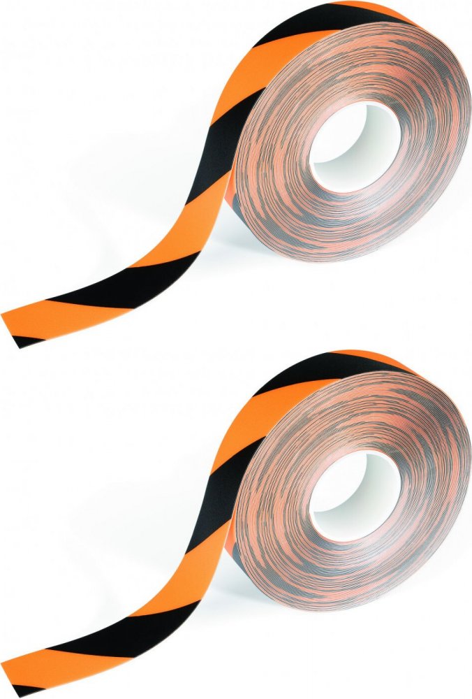 2x Taśma ostrzegawcza podłogowa Durable Duraline, 50mmx15m, odklejalna, żółto-czarny