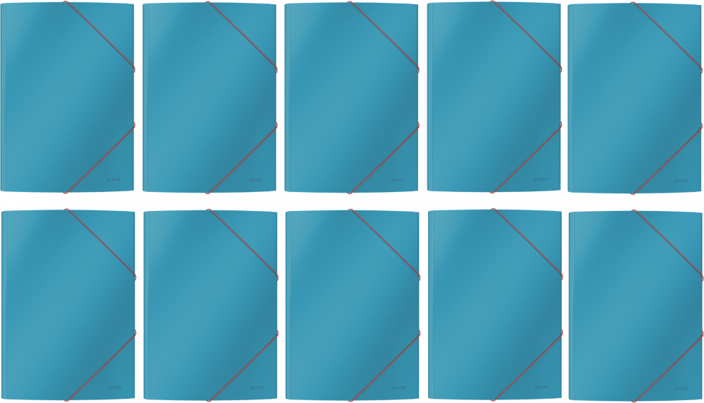 10x Teczka kartonowa z narożną gumką Leitz Cosy, A4, 5mm, niebieski