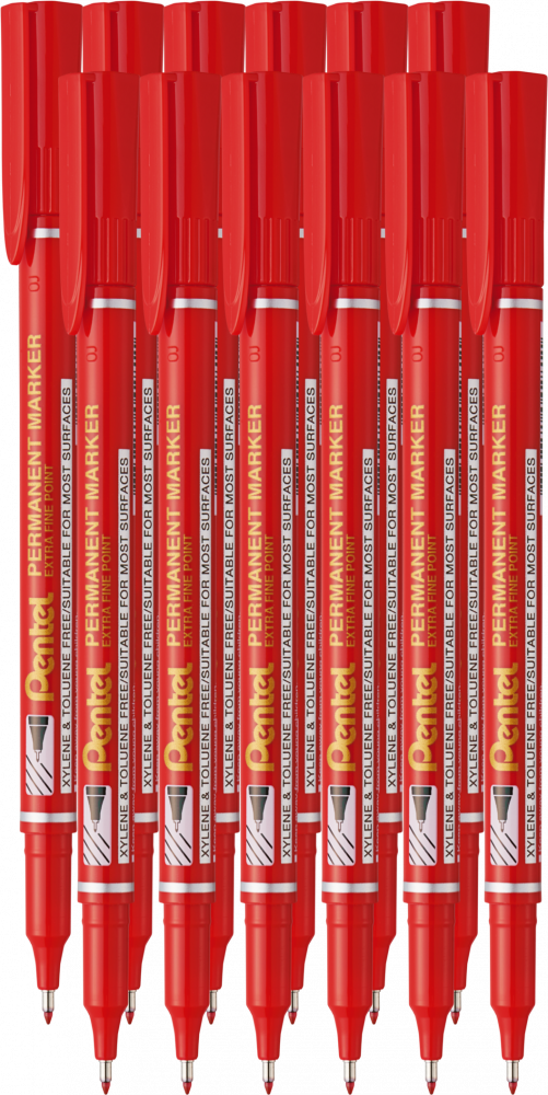 12x Foliopis Pentel NF450, okrągła, 1.6mm, czerwony