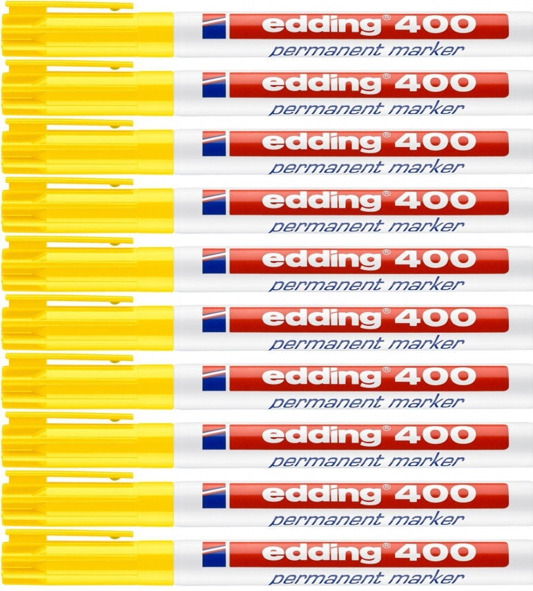 10x Marker permanentny edding 400, okrągła, 1mm, żółty