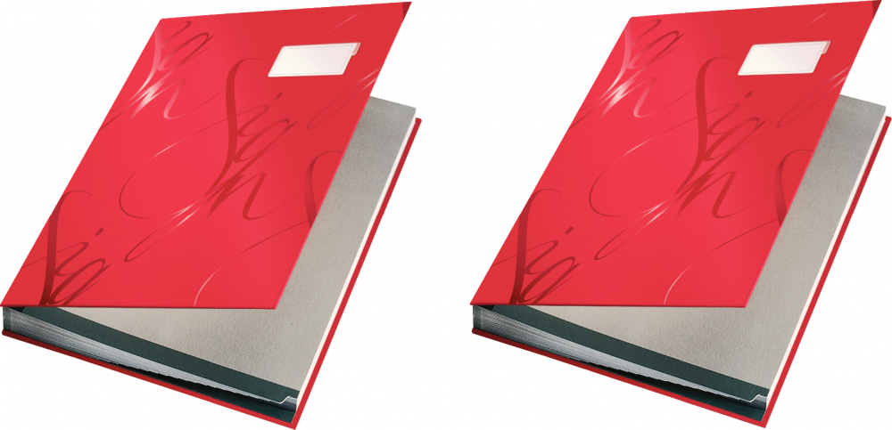 2x Teczka do podpisu Leitz, A4, 18 kartek, czerwony