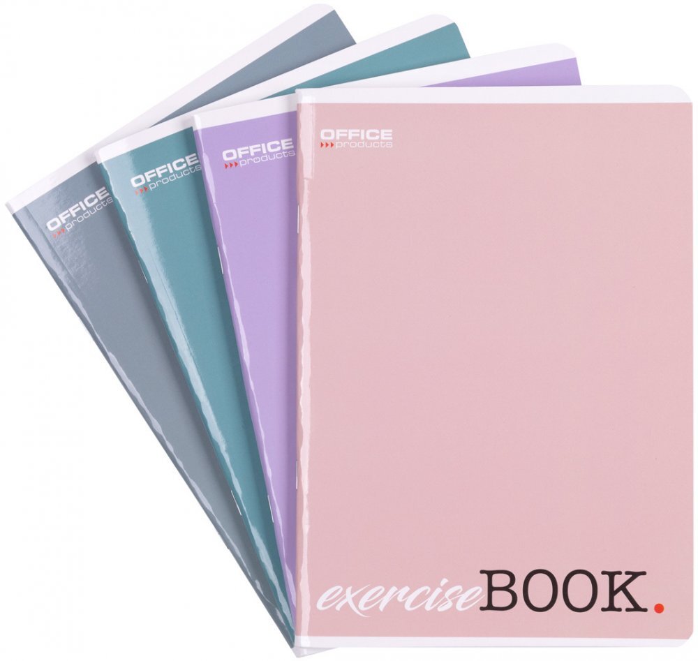 4x Zeszyt w linie Office Products, A5, 80 kartek, mix kolorów