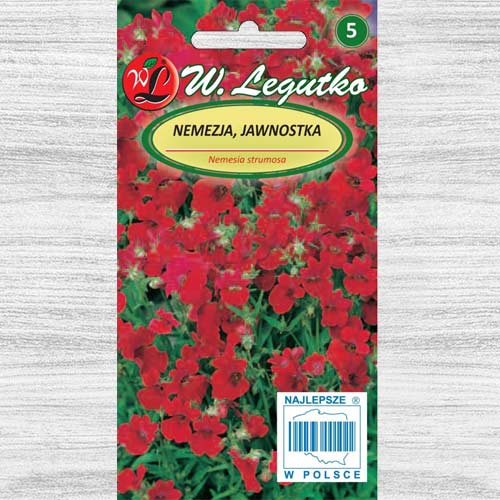 1 pac, Nemesia strumosa Fire King Legutko - Semințe: Mod de ambalare: 0.2 g