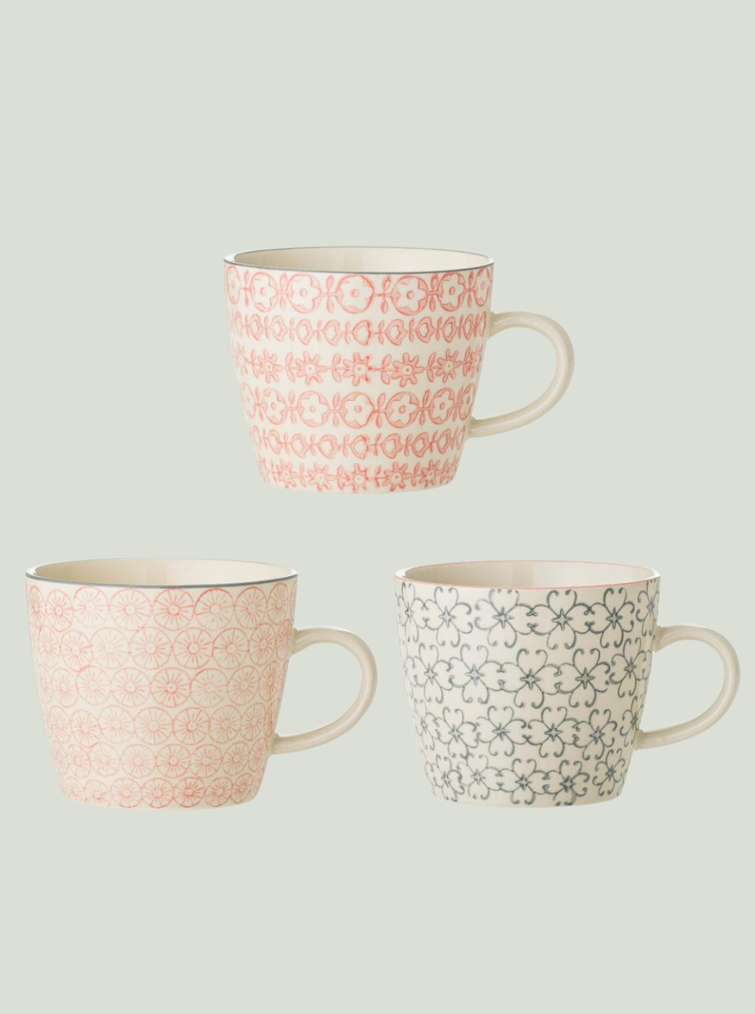 Kubek Cécile, róża, kamionka 9,5 BLOOMINGVILLE - zestaw 3 szt