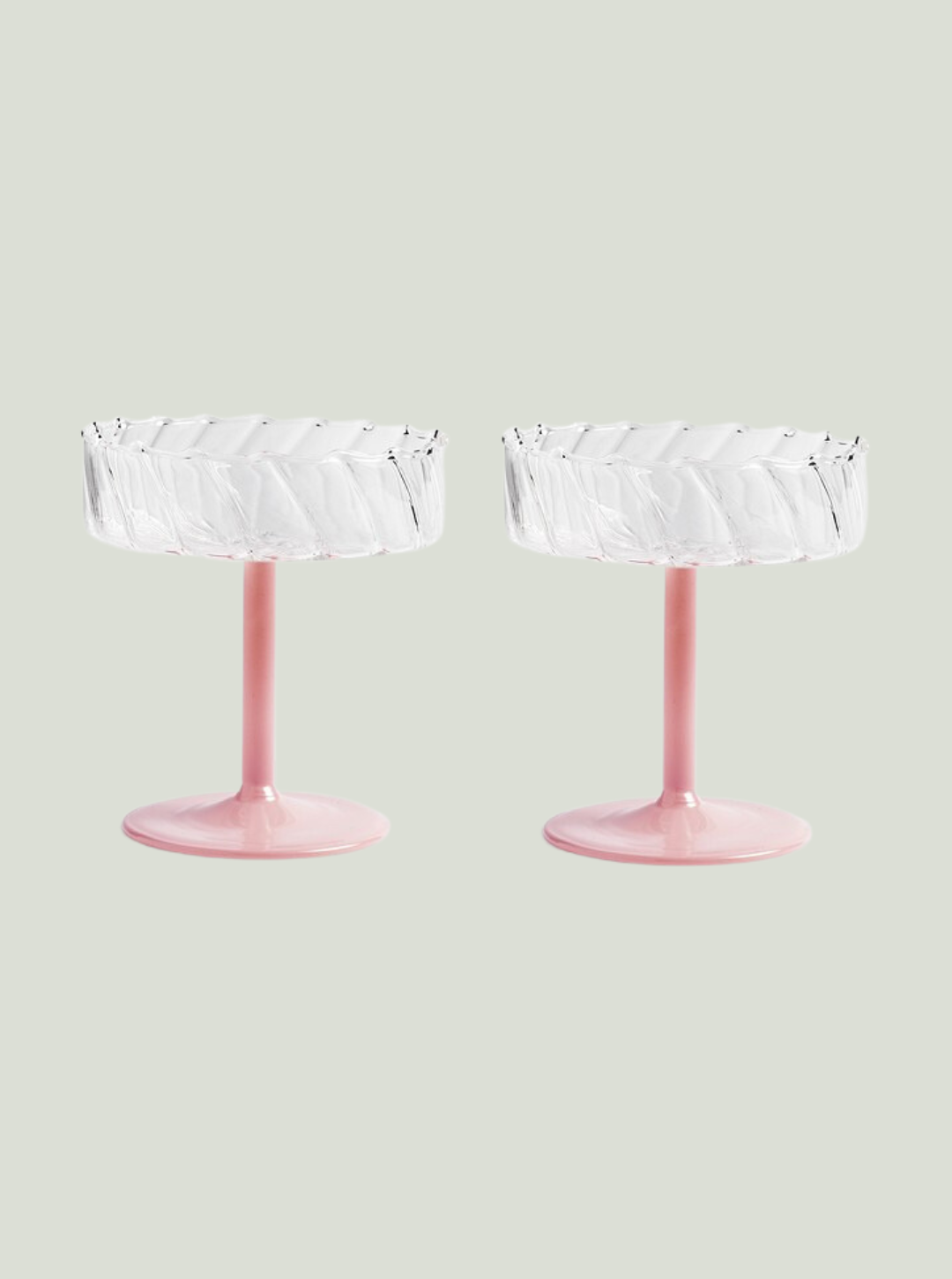 Kieliszki Coupe twirl różowy zestaw 2 sztuk - &klevering