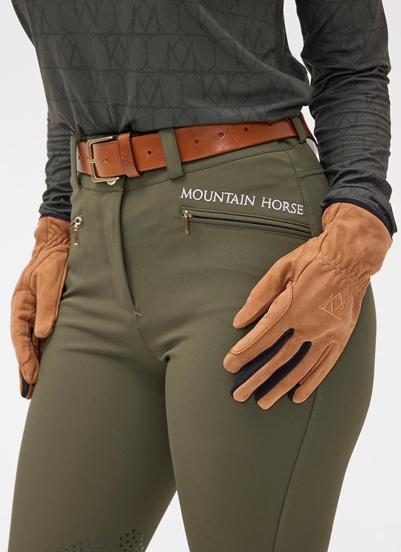 Mountain Horse rękawiczki jeździeckie, skórzane 24h