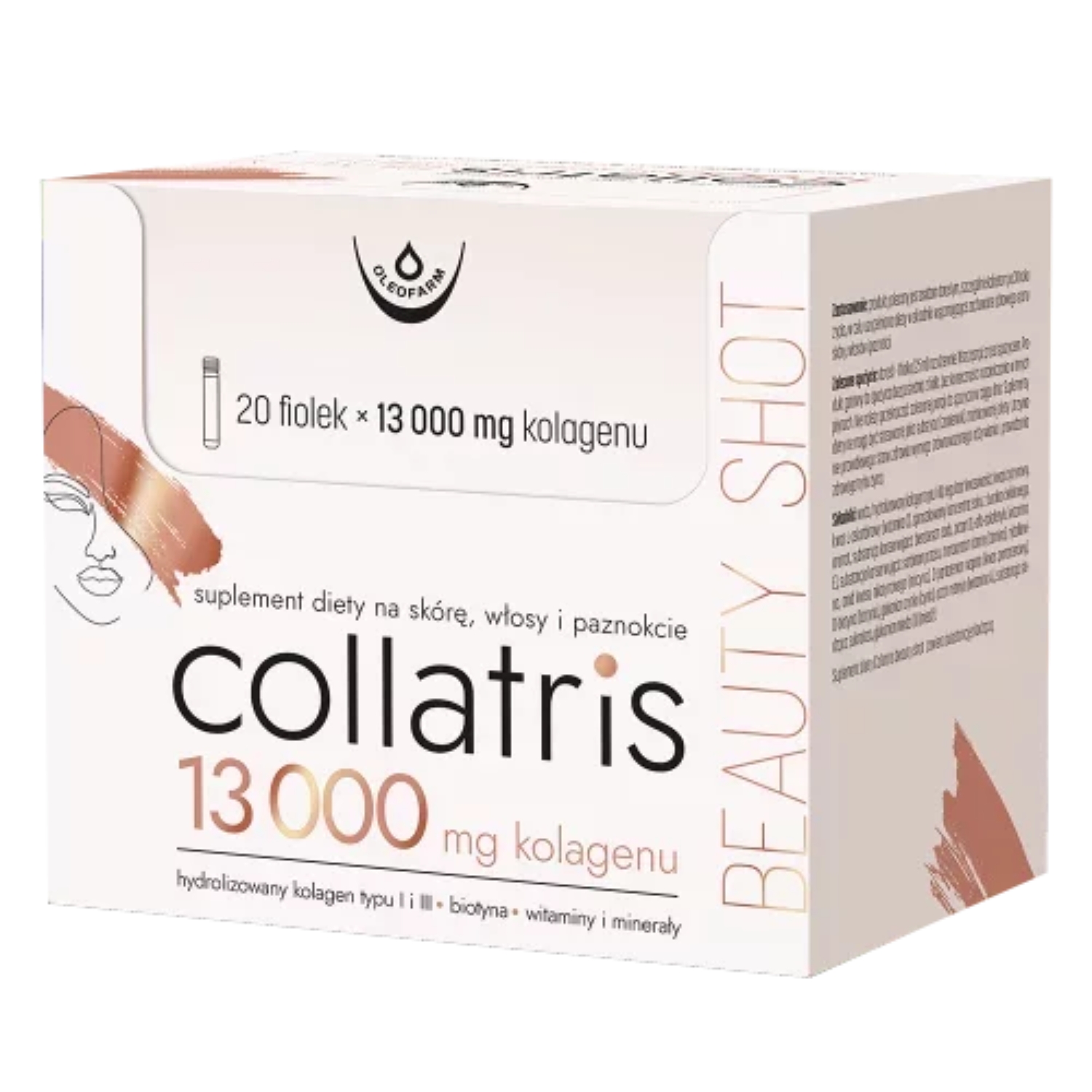 Collatris beauty shot 1300 mg, 20 fiolek (data ważności: 31.07.2026)