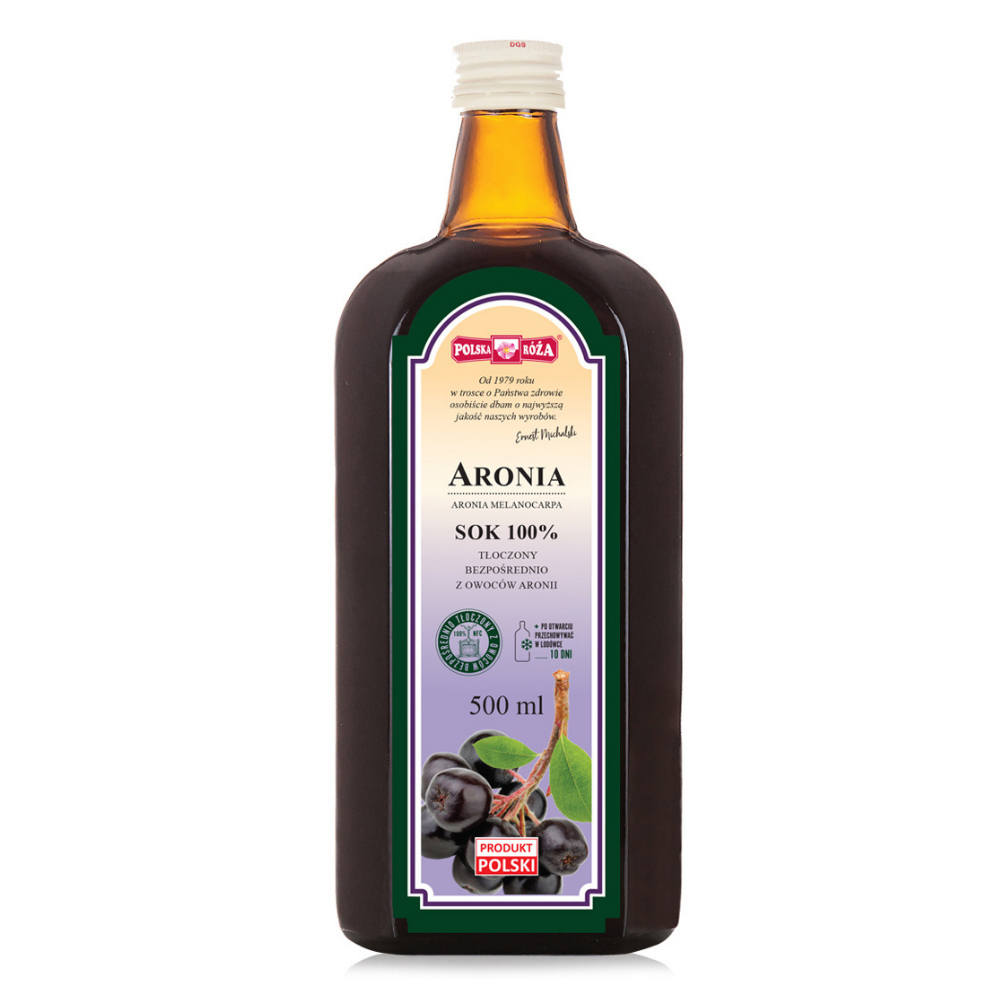 Polska róża - 100% sok z aronii, 500 ml