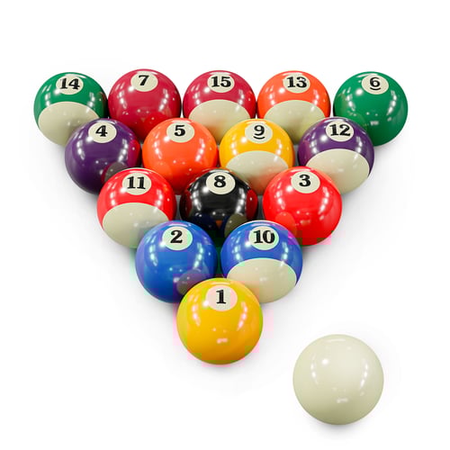 Sada kulečníkových koulí 57,2 mm – standardní velikost