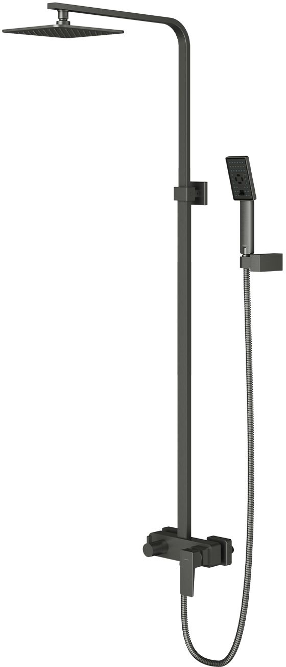 Omnires Parma zestaw prysznicowy z deszczownicą ścienny grafit PM7444GR - Wysyłka w 24h