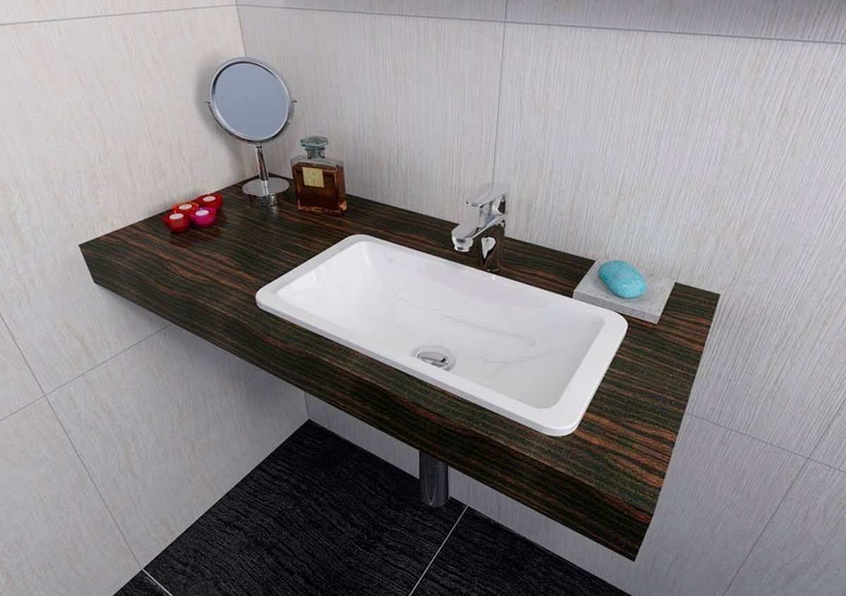 Sapho Kama umywalka 50x26 cm wpuszczana prostokątna biała 50134