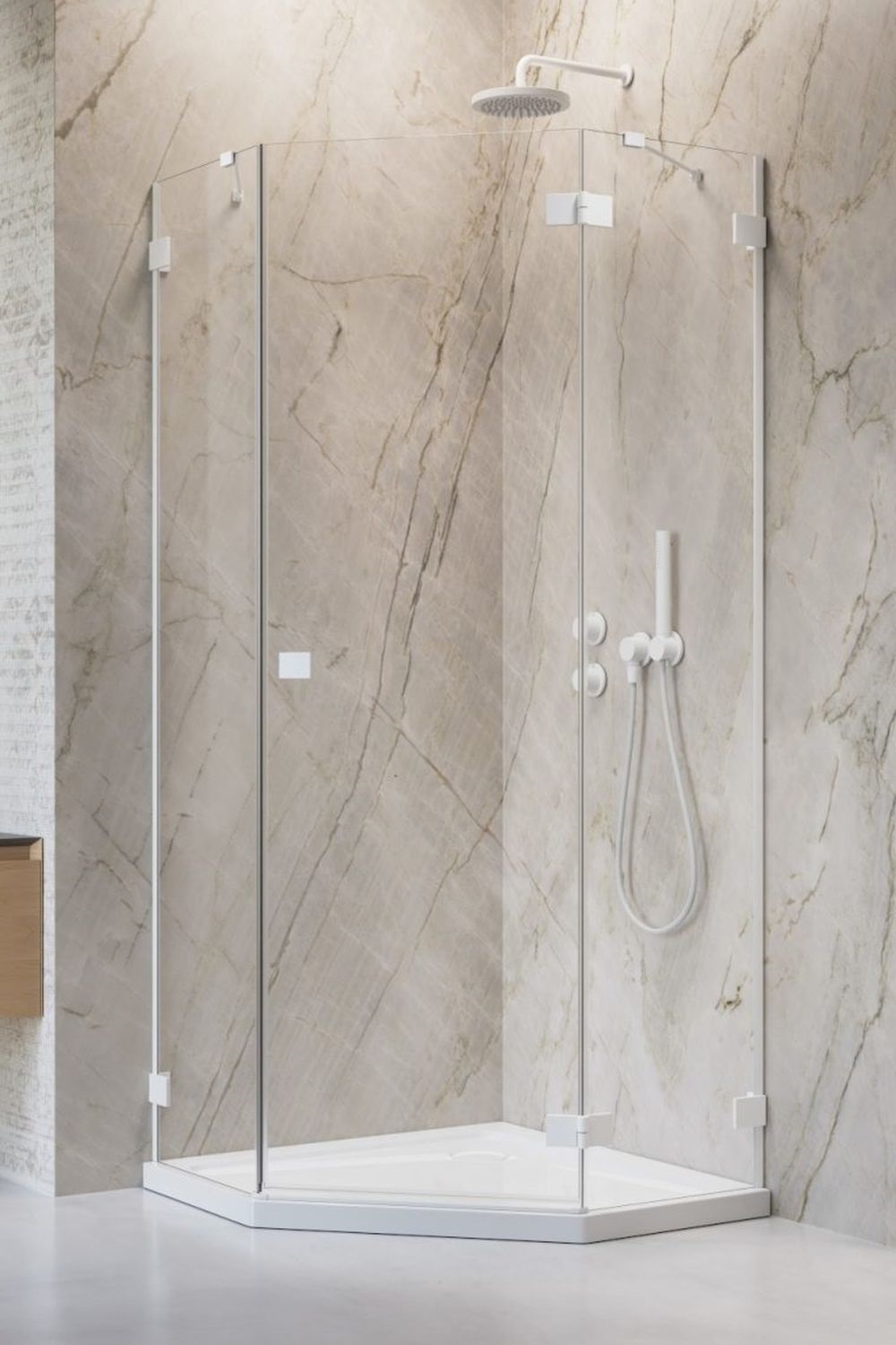 Radaway Essenza Pro White PTJ drzwi prysznicowe prawe biały mat/szkło przezroczyste 10100000-04-01R