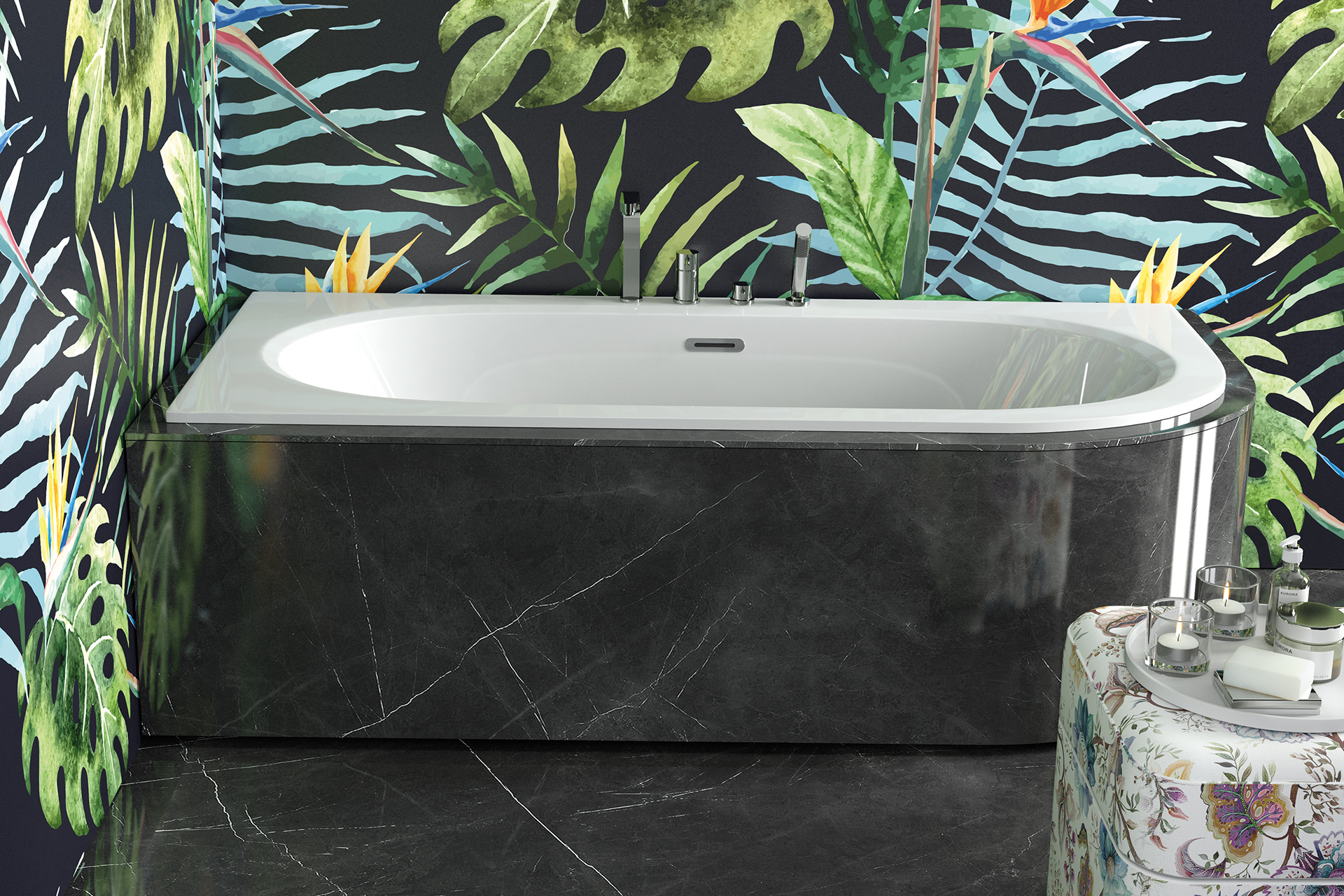 Besco Avita Slim+ wanna narożna Slim 169x75 cm lewa biała #WAV-170-NLP